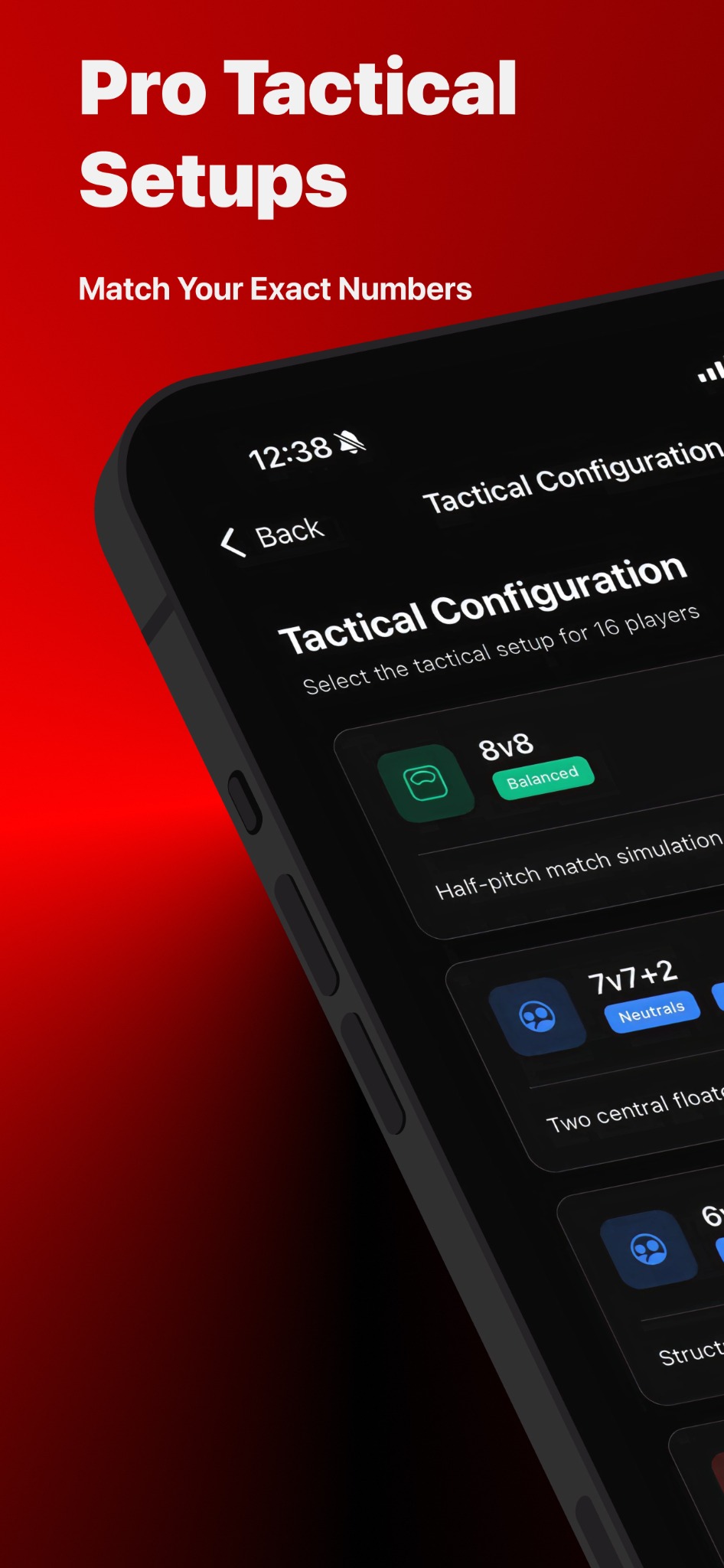 Age scaled spacing from U8 to senior