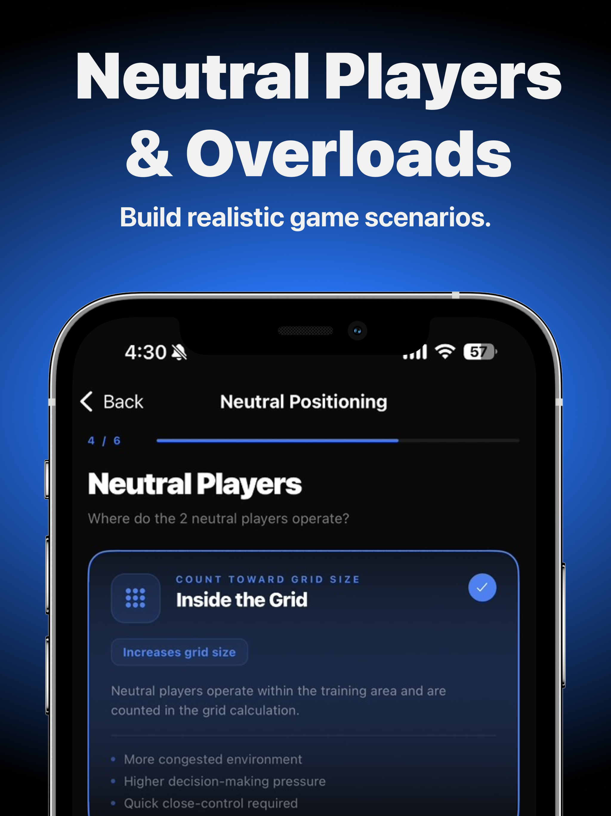 BoxIQ neutral players screen showing overload logic